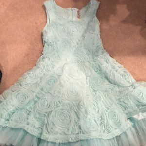 Teal frilly dress